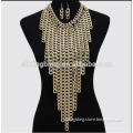 Punk style chains statement necklace jewelry set with earrings